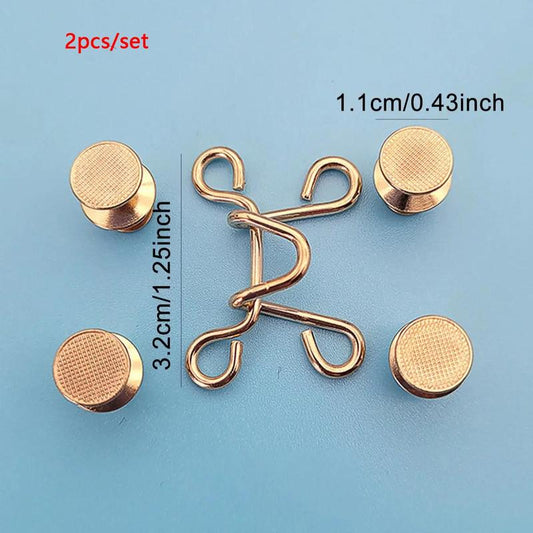 Detachable Jeans Waist Button Set – 2 Metal Trousers Buttons, Sewing Accessories for Pants, Perfect for Summer Gift and Repair
