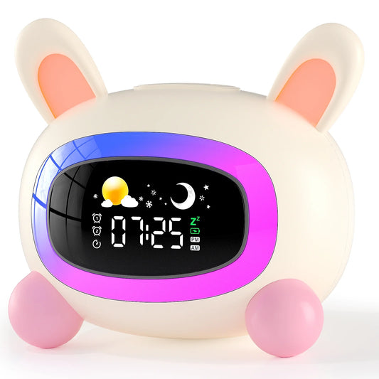 Alarm Clock for Kids, Ok to Wake Clock, Sleep Training Digital Clock with 5 Night Light, 7 Sleep Sound Machine