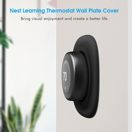Wall Plate Cover Compatible with Google Nest Learning Thermostat 1St/2Nd/3Rd Generation, Practical Nest Learning Trim Kit, Easy Installation, Matte Black