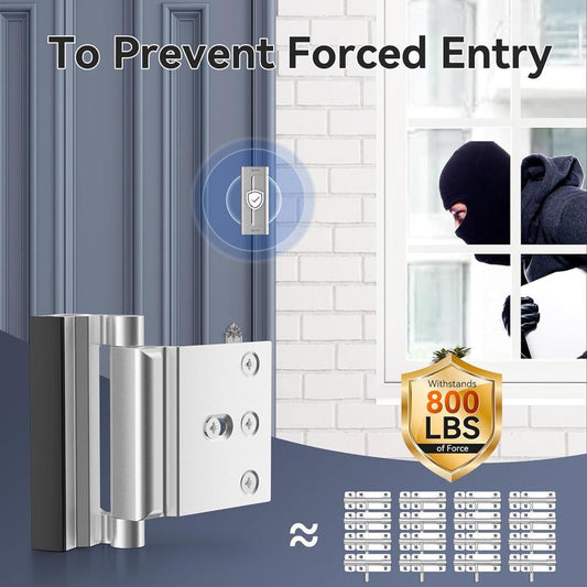 2 Pack Home Security Door Lock – Withstand 800 lbs for Inward Swinging Doors, Reinforcement Lock with 8 Screws to Prevent Unauthorized Entry, Enhanced Safety and Security